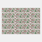 クリスマスの飾り付きクリスマスキャット ラッピングペーパーシート (正面2)