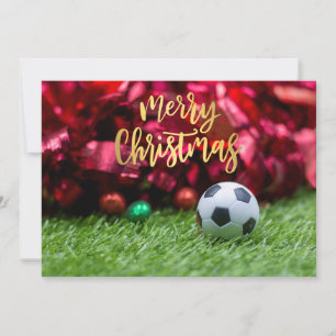 クリスマスの飾り付きサッカーボール シーズンカード