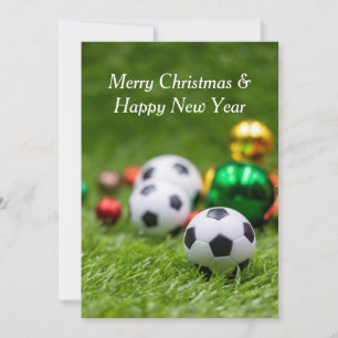 クリスマスの飾り付きサッカーボール シーズンカード