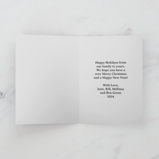 クリスマスの飾り付き天使 カード (内部)