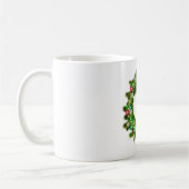クリスマスの飾り付けされたリース コーヒーマグカップ (左)