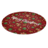 クリスマスの飾り付けとお菓子の杖の模様 カッティングボード (角)