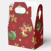 クリスマスの飾り付けとお菓子の杖の模様 フェイバーボックス (オープン)