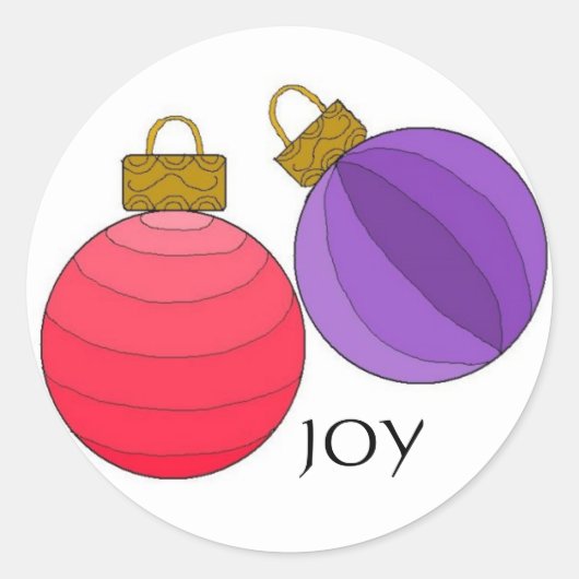 クリスマスの飾り付けにジョイ ラウンドシール (正面)