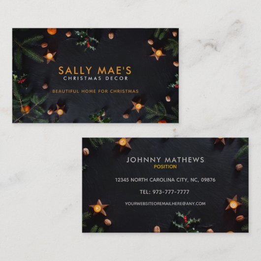 クリスマスの飾り付けに名刺 名刺 (正面/裏面)