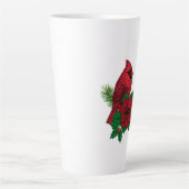 クリスマスの飾り付けに赤い深紅色 カフェラテマグ (正面)