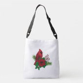 クリスマスの飾り付けに赤い深紅色 クロスボディバッグ (裏面)