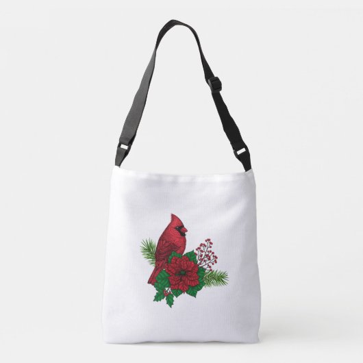 クリスマスの飾り付けに赤い深紅色 クロスボディバッグ (裏面)