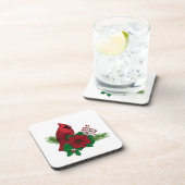 クリスマスの飾り付けに赤い深紅色 コースター (右側)