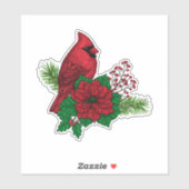 クリスマスの飾り付けに赤い深紅色 シール (シート)