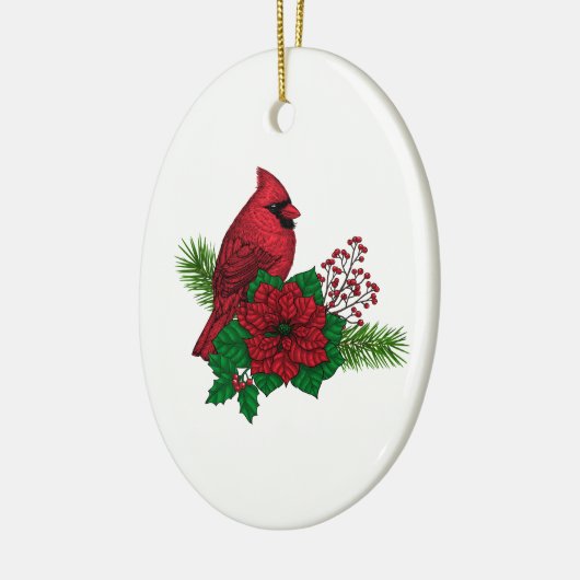 クリスマスの飾り付けに赤い深紅色 セラミックオーナメント (左)