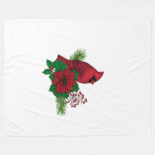 クリスマスの飾り付けに赤い深紅色 フリースブランケット (正面(横))