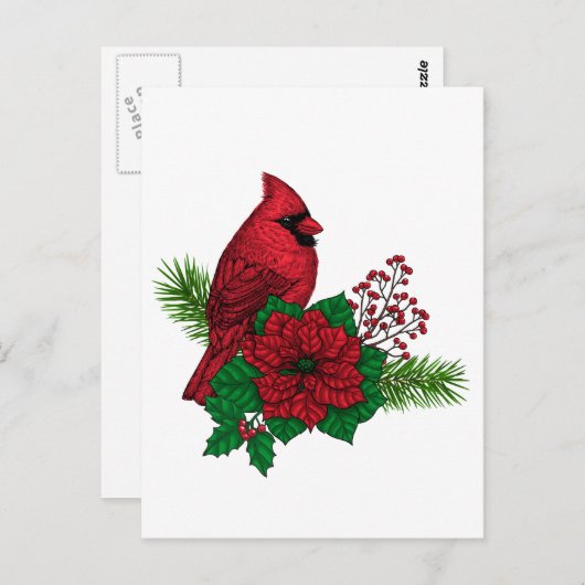 クリスマスの飾り付けに赤い深紅色 ポストカード (正面/裏面)