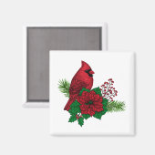 クリスマスの飾り付けに赤い深紅色 マグネット (正面/裏面)