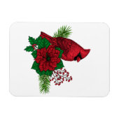 クリスマスの飾り付けに赤い深紅色 マグネット (横)