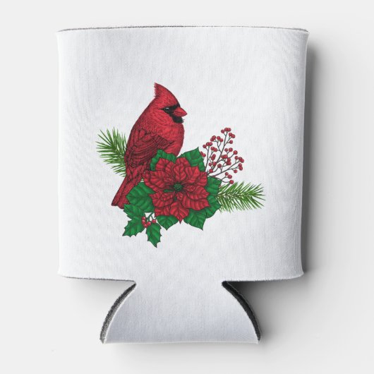 クリスマスの飾り付けに赤い深紅色 缶クーラー (正面)