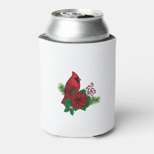 クリスマスの飾り付けに赤い深紅色 缶クーラー (缶裏面)