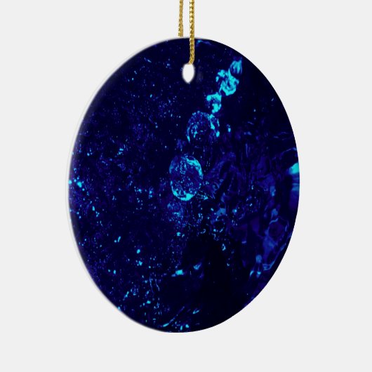 クリスマスの飾り付けに青いジャグジーの泡 セラミックオーナメント (右)
