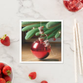 クリスマスの飾り付けのいたずら好きなネズミ スタンダードカクテルナプキン (インサイチュ)