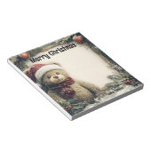 クリスマスの飾り付けのかわいいテディベア ノートパッド (アングル)