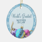 クリスマスの飾り付けの世界で最も偉大な母 セラミックオーナメント (左)