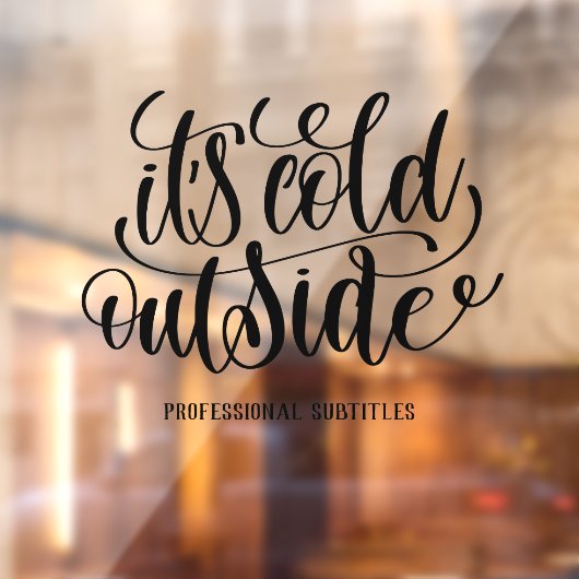 クリスマスの飾り付けは外は寒い ウィンドウサイン (シート2)