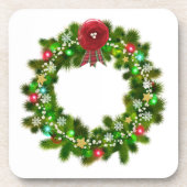 クリスマスの飾り付けをしたお祭りリース コースター (正面)