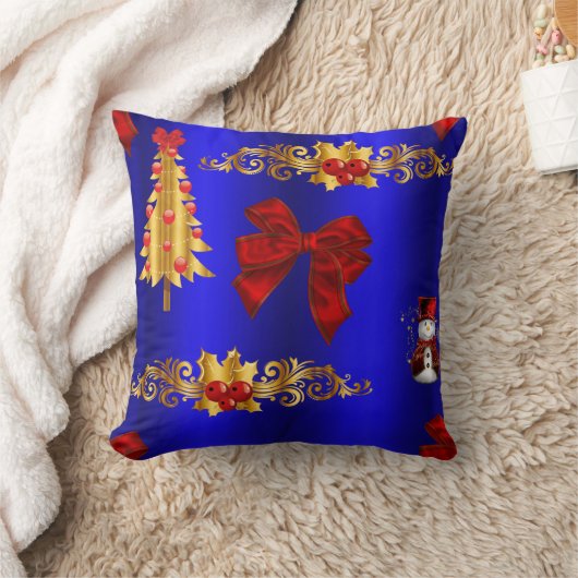 クリスマスの飾り付けを青に クッション (ブランケット)