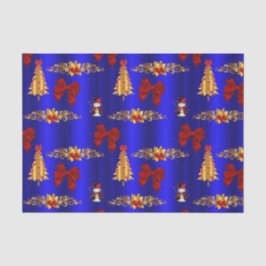 クリスマスの飾り付けを青に 薄葉紙