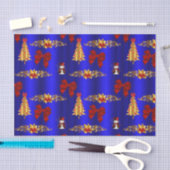 クリスマスの飾り付けを青に 薄葉紙 (クラフト)