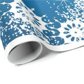 クリスマスの飾り付けオーナメントブルー ラッピングペーパー (ロールコーナー)