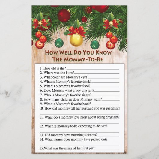 クリスマスの飾り付けゲームを知っている (正面)