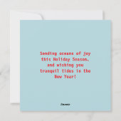 クリスマスの飾り付けビーチのホリデーカード シーズンカード (裏面)