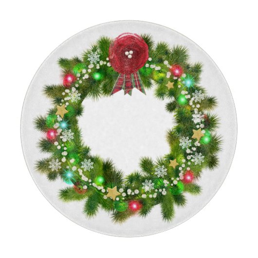 クリスマスの飾り付けリース カッティングボード (正面)