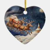 「クリスマスの飾り付け前の夜だった セラミックオーナメント (正面)