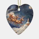 「クリスマスの飾り付け前の夜だった セラミックオーナメント (左)