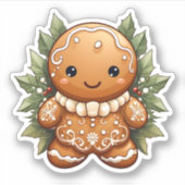 クリスマスの飾り付け愛焼いたのジンジャーブレッド シール (正面)
