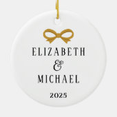 クリスマスの飾り付け新品が最初結婚したに セラミックオーナメント (裏面)
