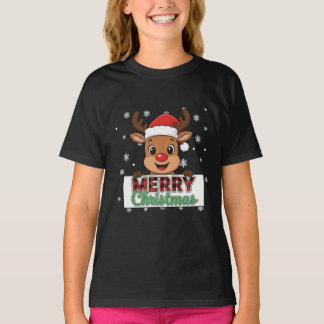 クリスマスの飾り付け用のトナカイTシャツ Tシャツ