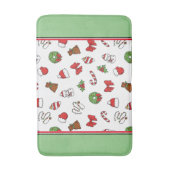 クリスマスの飾り付け赤い緑 バスマット (正面縦)