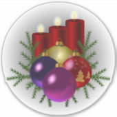 クリスマスの飾り付け、ろうそくや食器。 シール (正面)