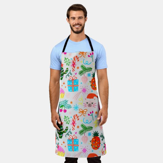 クリスマスの飾り付け エプロン (着用した状態)