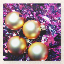 クリスマスの飾り付け ガラスコースター