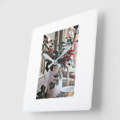 **クリスマスの飾り付け**時計 スクエア壁時計 (傾斜)