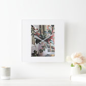 **クリスマスの飾り付け**時計 スクエア壁時計 (ホーム)