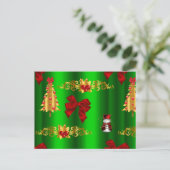 クリスマスの飾り付け（緑） シーズンポストカード (スタンド正面)