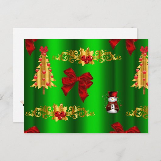 クリスマスの飾り付け（緑） シーズンポストカード (正面/裏面)