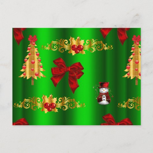 クリスマスの飾り付け（緑） シーズンポストカード (正面)