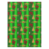 クリスマスの飾り付け（緑） テーブルクロス (正面)