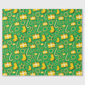 クリスマスの飾り付け(緑) ラッピングペーパー (フラット)